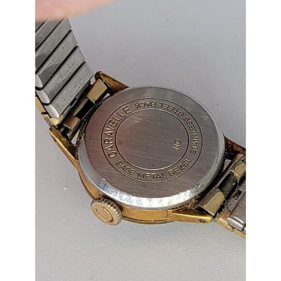 Vintage Caravelle Women\'s Petite Base Metal Bezel Stainless Steel Back